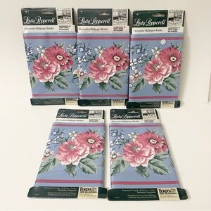 Lot of 5 Lady Pepperell Peony Wallpaper Border Borden Home Wall Covering 15 Feet